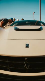 Stunning Cream Ferrari Front View Luxury Car Mobile Wallpaper
