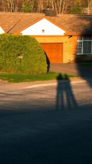 Golden Hour Suburban Home with Long Shadows Mobile Wallpaper