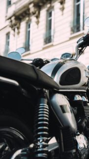 Silver Classic Triumph Motorcycle Urban Street Style Mobile Wallpaper