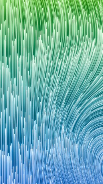Abstract Green and Blue Flowing Digital Lines Mobile Wallpaper