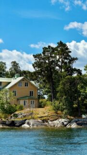 Serene Swedish Coastal Villa by the Sea Phone Wallpaper