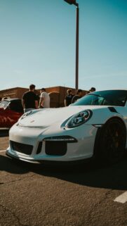 White Porsche 911 GT3 RS Performance Sports Car Phone Wallpaper