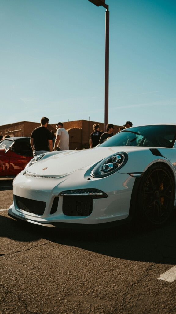 White Porsche 911 GT3 RS Performance Sports Car Phone Wallpaper