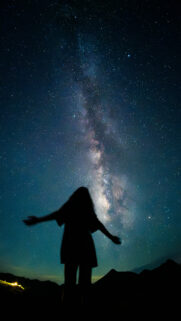 Cosmic Connection Celestial Energy and Galactic Manifestation Wallpaper