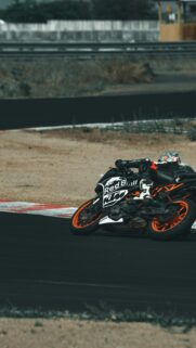 KTM Red Bull Racing Sportbike Lean Angle Mobile Wallpaper