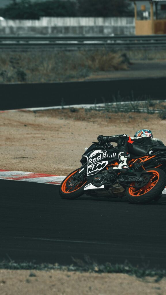 KTM Red Bull Racing Sportbike Lean Angle Mobile Wallpaper