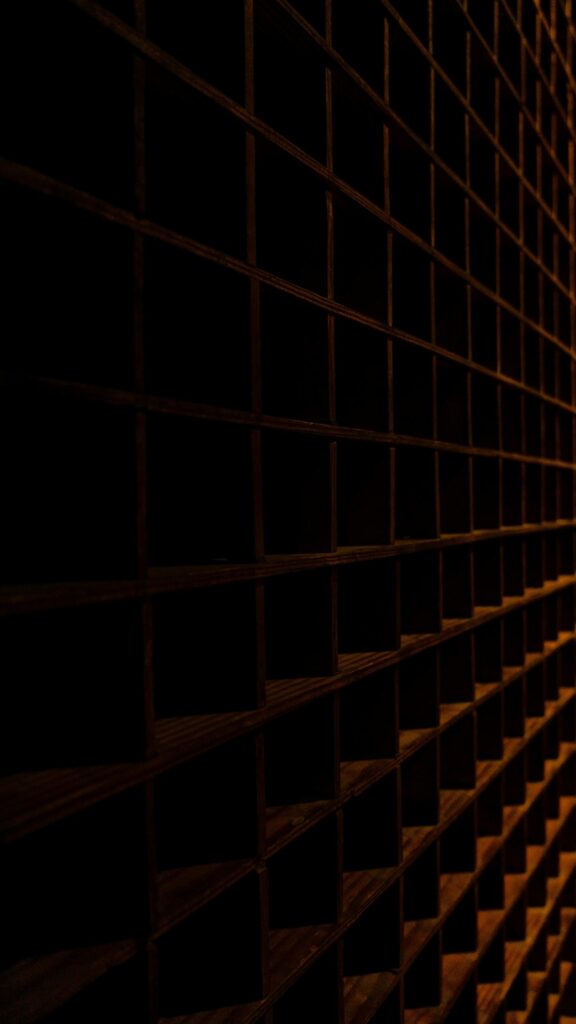 Dark Minimalist Wooden Grid Geometric Pattern Mobile Wallpaper