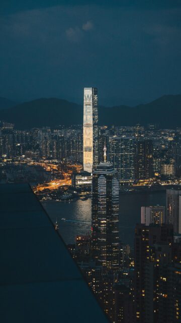 Breathtaking Hong Kong Skyline Night View High Resolution Phone Wallpaper