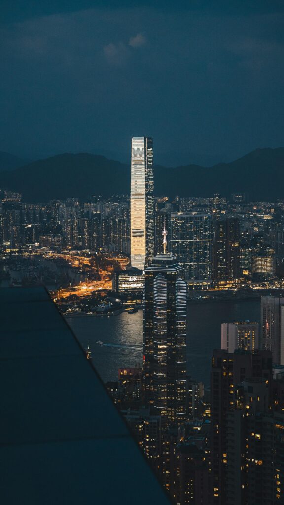 Breathtaking Hong Kong Skyline Night View High Resolution Phone Wallpaper