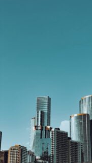 Modern Urban Skyscraper Architecture and Blue Sky 4K Mobile Wallpaper