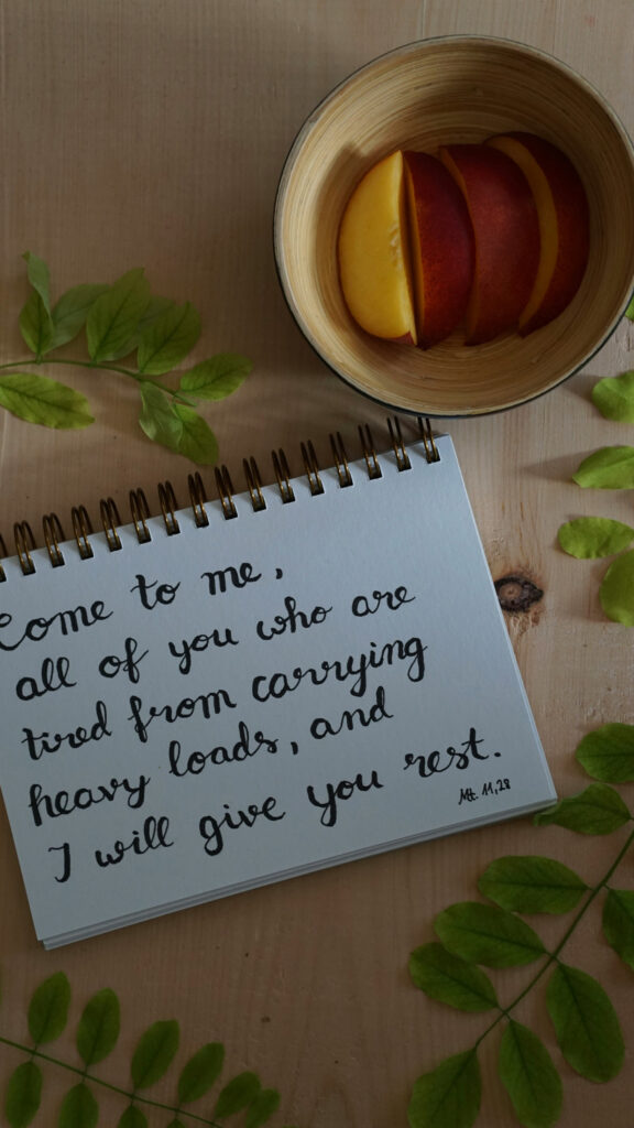 Matthew 11:28 Spiritual Affirmation and Healing Manifestation Wallpaper