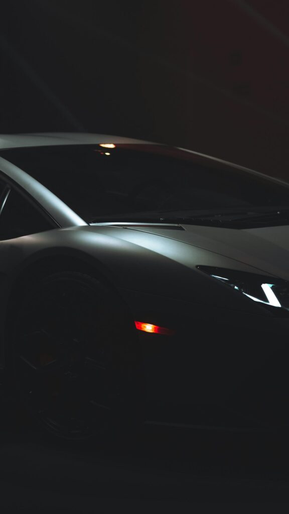 Sleek Silver Lamborghini Aventador Luxury Sport Car Phone Wallpaper