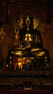 Zen Buddha Spiritual Enlightenment and Inner Peace Golden Wallpaper
