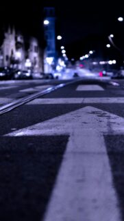 Night City Street Arrow Direction Cinematic Mobile Wallpaper