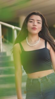 Beautiful Young Woman with Pearl Necklace Portrait Phone Wallpaper