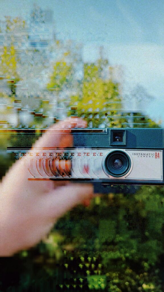 Glitch Effect Vintage Camera Aesthetic Phone Background Wallpaper