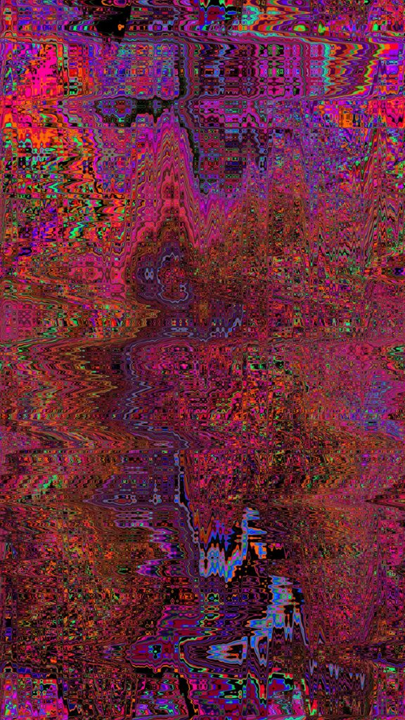 Abstract Neon Glitch Art Dynamic Wave Pattern Mobile Wallpaper