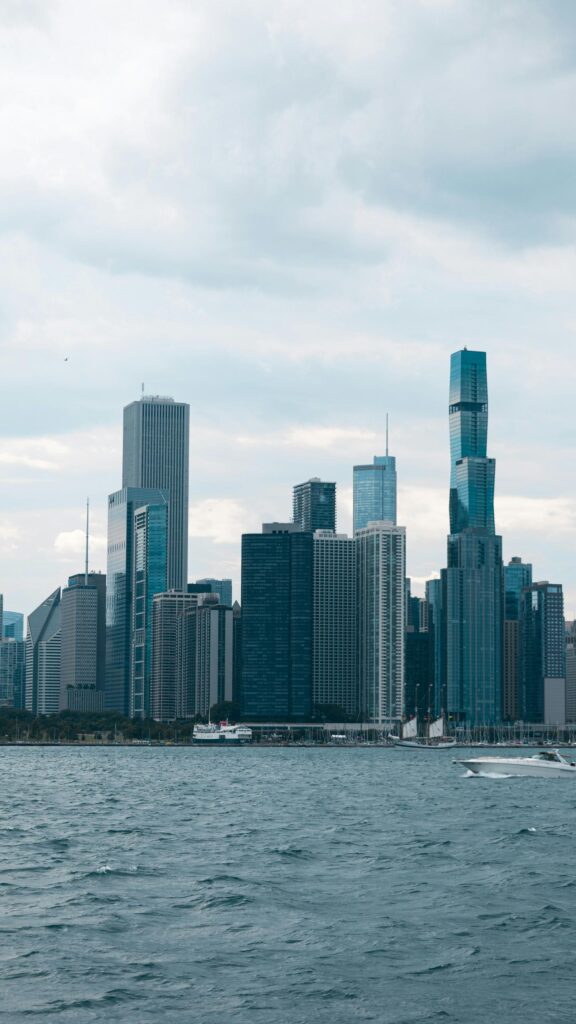 Stunning Chicago Skyline Over Lake Michigan Mobile Wallpaper
