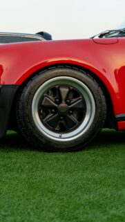Classic Red Porsche Fuchs Wheel Close-up Mobile Wallpaper
