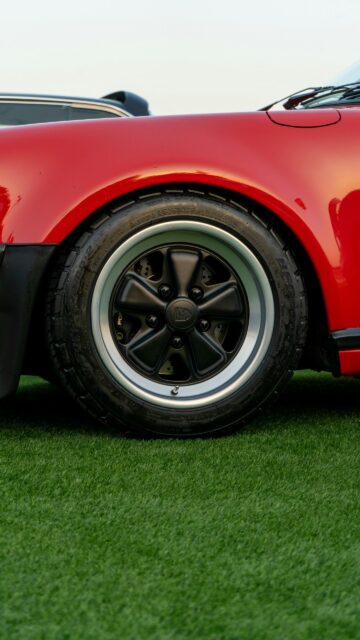 Classic Red Porsche Fuchs Wheel Close-up Mobile Wallpaper