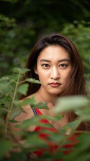 Stunning Asian Woman Portrait Nature Soft Focus Mobile Wallpaper