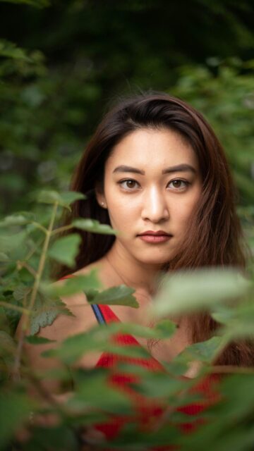 Stunning Asian Woman Portrait Nature Soft Focus Mobile Wallpaper