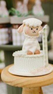 Cute Little Lamb First Birthday Cake Decoration Phone Wallpaper