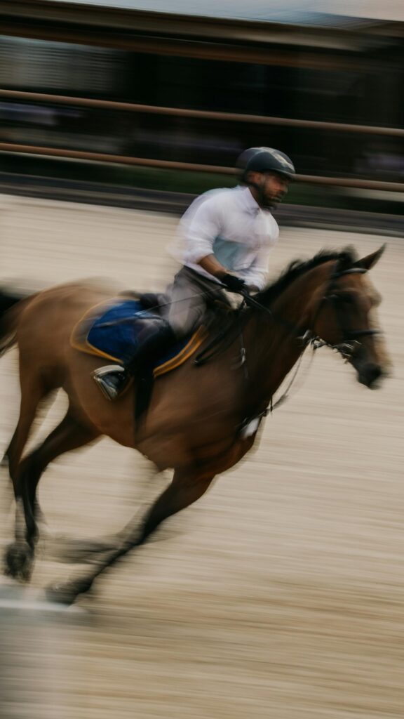 Galloping Horse Rider Motion Blur Equestrian Sports Mobile Wallpaper