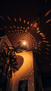 Disco Ball Warm Golden Light Reflections Mobile Wallpaper
