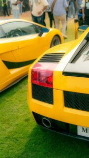 Stunning Yellow Lamborghini Supercar Duo Mobile Phone Wallpaper