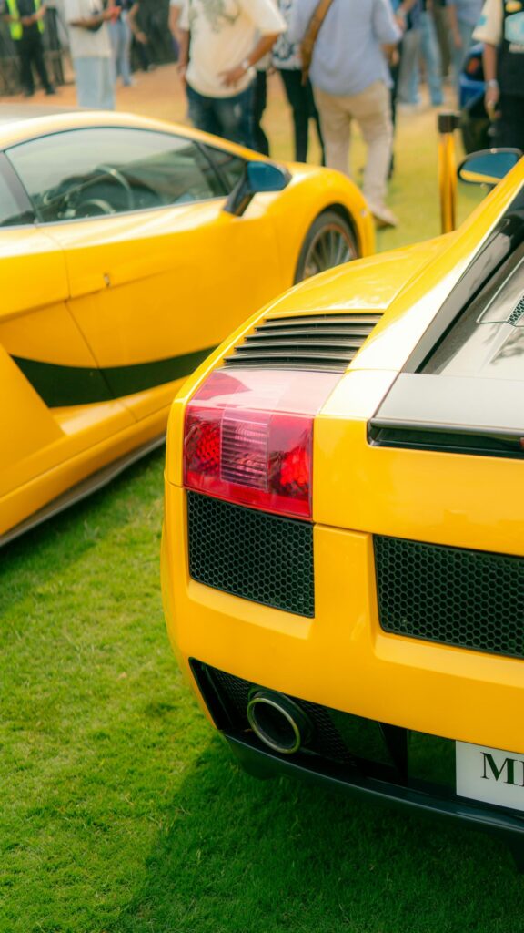 Stunning Yellow Lamborghini Supercar Duo Mobile Phone Wallpaper
