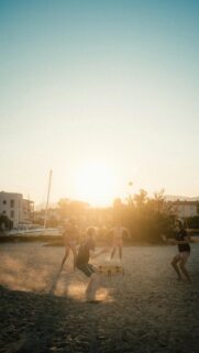 Golden Hour Spikeball Beach Fun With Friends Phone Wallpaper