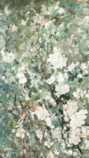 Whimsical White Floral Garden Impressionist Art Mobile Wallpaper