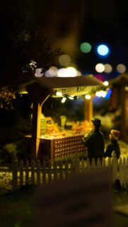 Enchanting Christmas Market Miniature Scene Phone Wallpaper