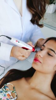 Professional Microneedling Skincare Aesthetic Close-Up Phone Wallpaper
