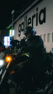 Biker Making Peace Sign Night Ride Motorcycle Phone Wallpaper