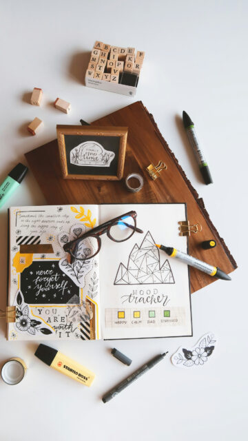 Manifestation Vision Board and Mood Tracker Aesthetic Spiritual Wallpaper