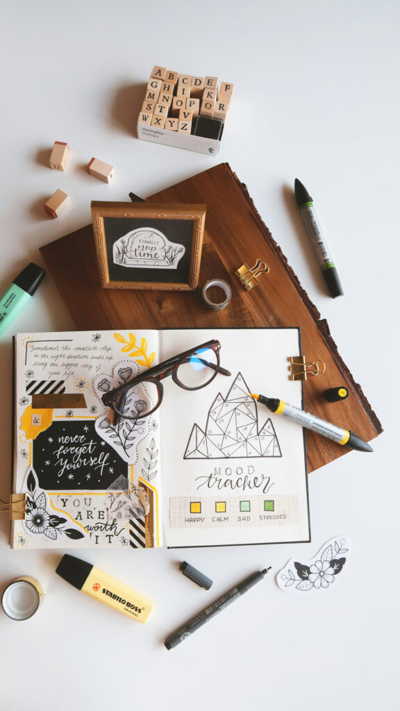 Manifestation Vision Board and Mood Tracker Aesthetic Spiritual Wallpaper