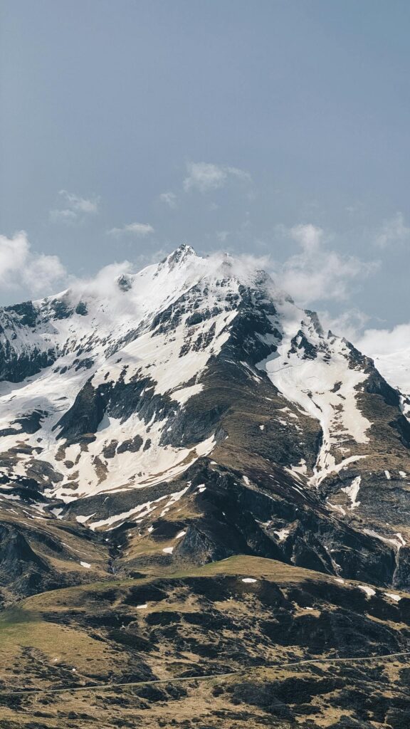 Majestic Snowy Alpine Mountain Peak Mobile Wallpaper