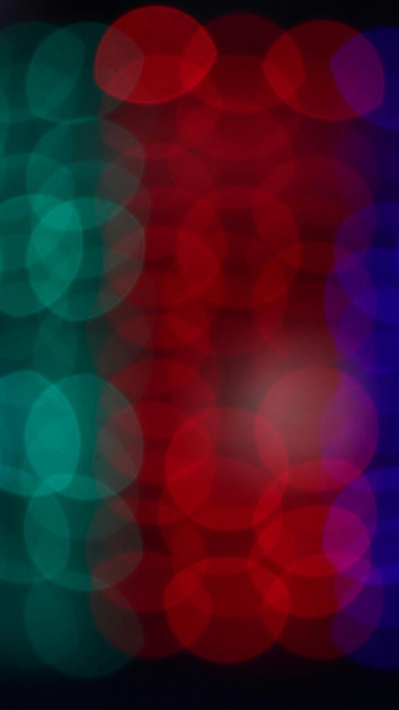Vibrant Red and Green Bokeh Abstract Art Mobile Wallpaper