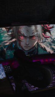 Intense Tanjiro Kamado Demon Slayer Anime Aesthetic Mobile Wallpaper