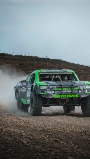 Off-Road Green Army Racing Trophy Truck HD Mobile Wallpaper