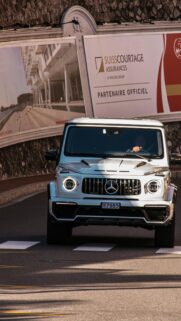 White Mercedes G-Wagon G63 Luxury SUV Driving Wallpaper