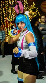 Stunning Blue Haired Anime Cosplay Girl Portrait Wallpaper