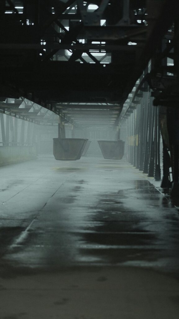 Industrial Foggy Steel Mill Abandoned Factory Aesthetic Mobile Wallpaper