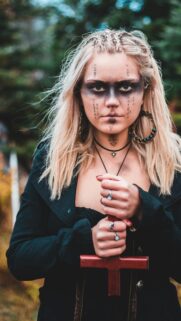 Viking Warrior Queen with Ritual Markings Mobile Wallpaper