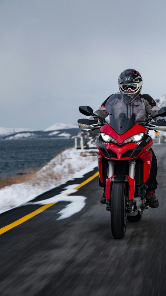Ducati Multistrada Snow Adventure Motorbike Phone Wallpaper