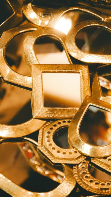 Abstract Gold Geometric Mirrors Luxury Art Mobile Wallpaper