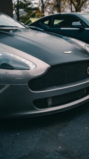 Stunning Aston Martin V8 Vantage Sportscar Front View Mobile Wallpaper