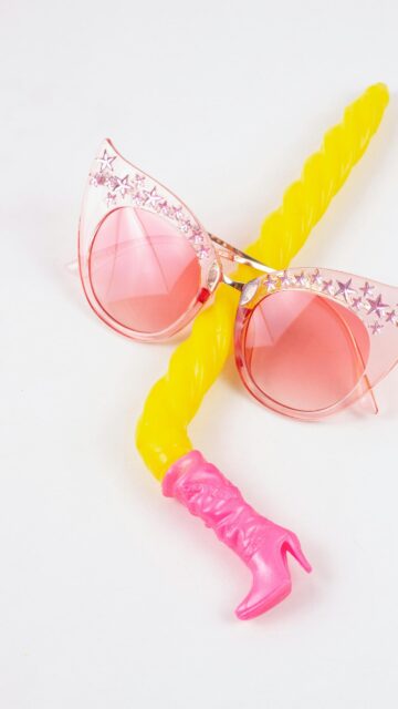 Funky Pink Sunglasses and Unicorn Horn Aesthetic Phone Wallpaper